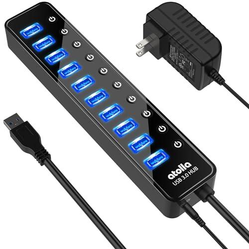 USB3.0ハブ 電源付き atolla USB ハブ 10ポート USBハブ セルフパワー/バスパ...