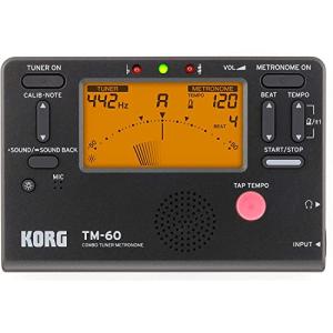 KORG(コルグ) チューナー メトロノーム 同時に使える TM-60 BK ブラック 吹奏楽 ブラスバンド オーケストラ 個人練習 コンパクト｜luana-shop01