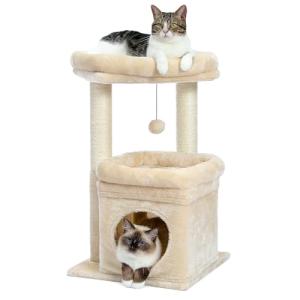 PAWZ Road キャットタワー ミニ 猫タワー 小型 低い 小さめ 据え置き 人気 爪とぎポール 爪研ぎ 麻紐 猫のおもちゃ コンパクト 省