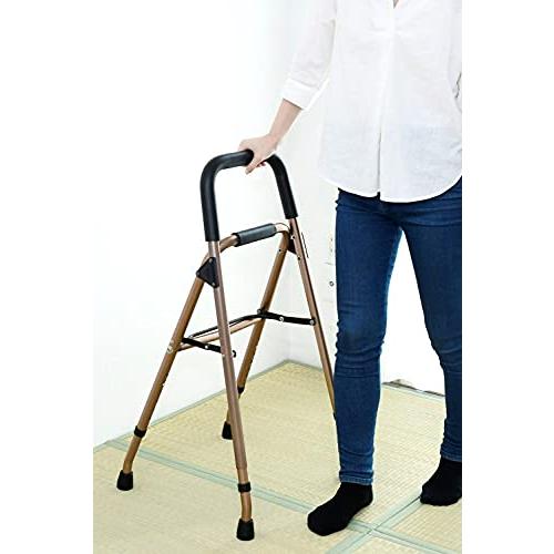 山善(YAMAZEN) 立ちあがり補助 (歩行補助) 7段階高さ調節 軽量 室内 杖 手すり 幅44...