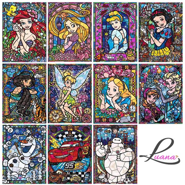 ダイヤモンドアート プレゼント ディズニー ステンドガラス ハンドメイドキット モザイクアート 刺し...