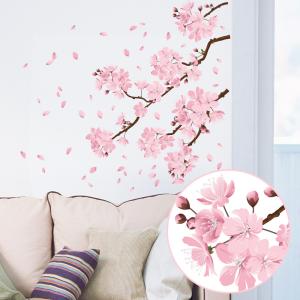 ウォールステッカー サクラ 桜 日本製 桜吹雪 春 花びら さくら フラワー ピンク 壁紙 シール リメイク
