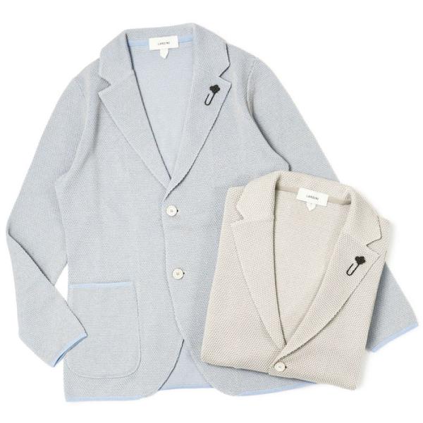 ラルディーニ / LARDINI / ニット ジャケット / 細身型 / コットン鹿の子編み / 返...