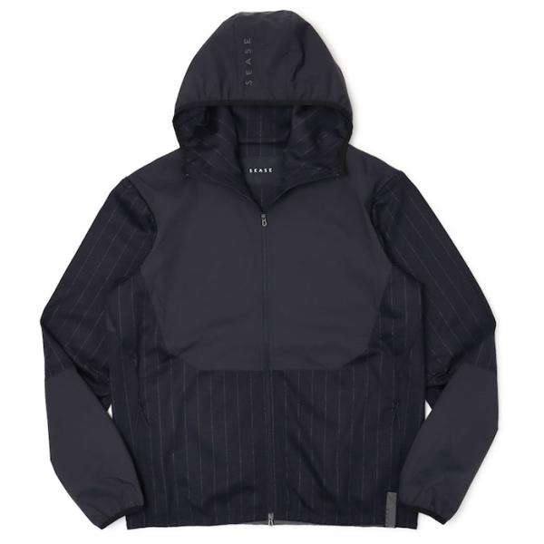 シーズ / SEASE / ZIPPED HOODIE HYBRID / ストライプウールジャージー...
