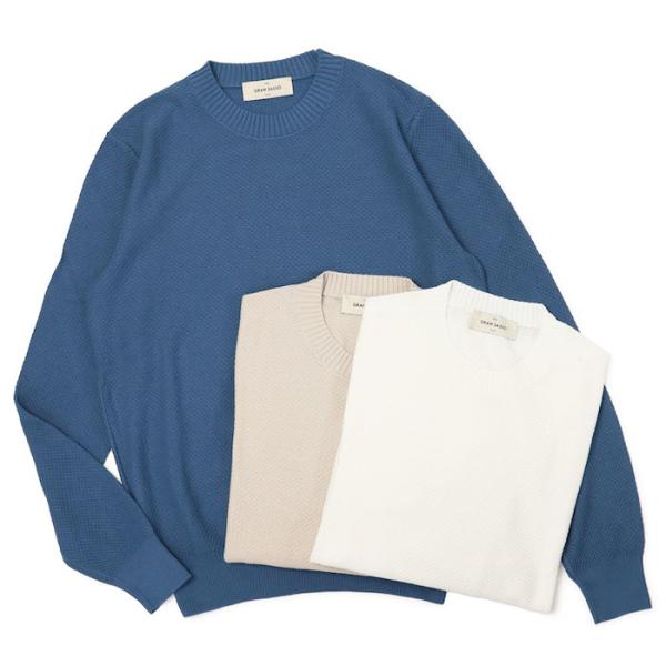 グランサッソ / GRANSASSO / ロングスリーブ  / 長袖 クルーネック ニット / ハニ...