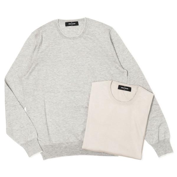 グランサッソ / GRANSASSO / ロングスリーブ  / 配色 クルーネック ニット / 18...