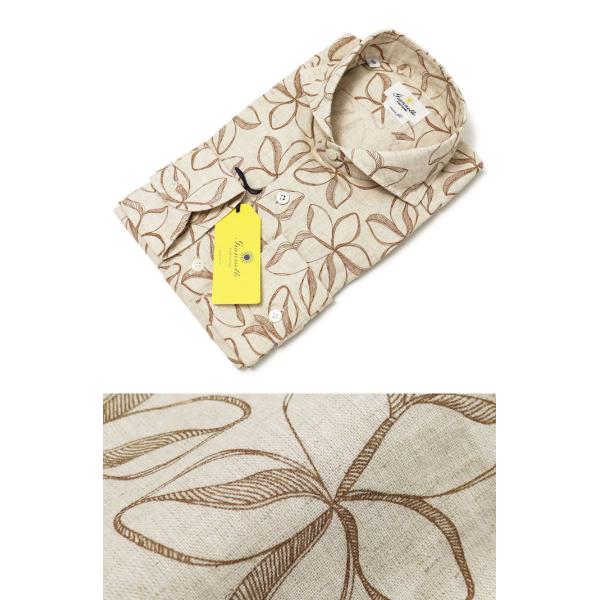 ジャンネット / GIANNETTO / カッタウェイ シャツ / リネンコットン / フラワープリ...