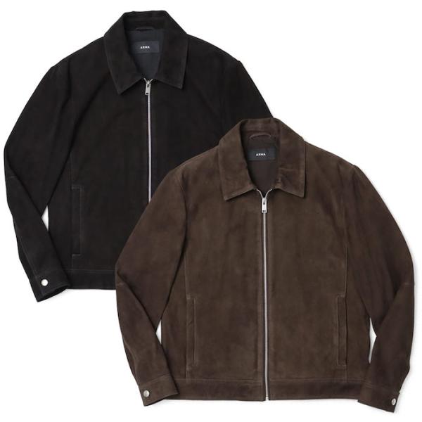 アルマ / ARMA / WANI / シャツ襟レザーブルゾン / ゴートスエード / 返品・交換可...