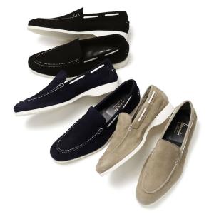 SANTONI（サントーニ） スエードコインローファー(ANDREA) （ブラック