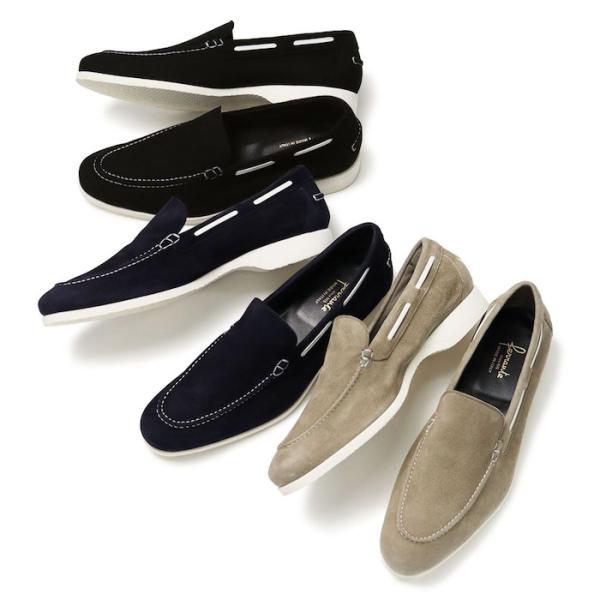 フェランテ / FERRANTE / ネイビーエム / NAVY M / スエード デッキシューズ ...