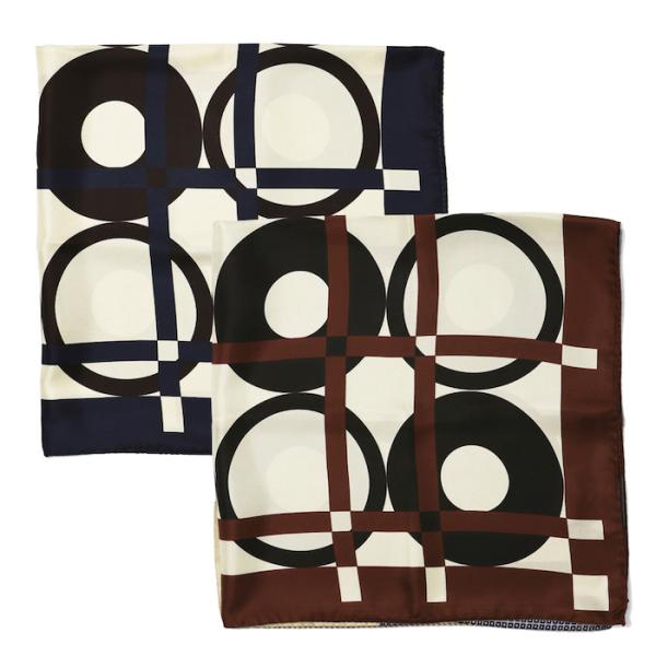 【ポストへお届け】ジエレ / GIERRE / ネッカチーフ / ジオメトリック / シルク プリン...