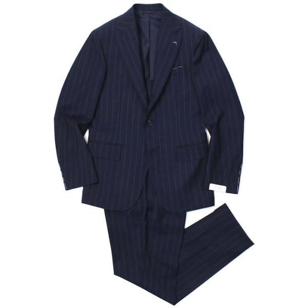デ ペトリロ / De Petrillo / ワンプリーツ スーツ / ウール チョークストライプ ...
