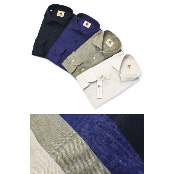 ギローバー / GUY ROVER / シャツ / セミワイドカラー / リネン 100% 製品洗い...