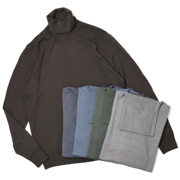 フェデリ / FEDELI / ハイゲージ / タートルネックニット / ガーメントダイ ( 製品染...