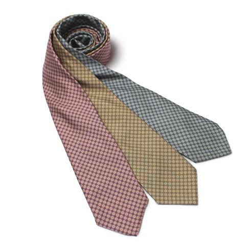 【ポストへお届け】フモーザ / FUMOZA / シルク フラワー小紋柄 セッテピエゲ タイ / 返...