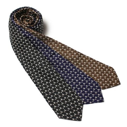 【ポストへお届け】フモーザ / FUMOZA / シルク 小紋柄 セッテピエゲ タイ / 返品・交換...