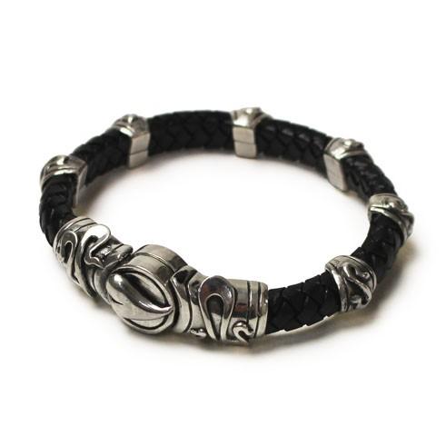 クラウディオ カレスターニ / CLAUDIO CALESTANI / シルバー×レザー ブレスレッ...