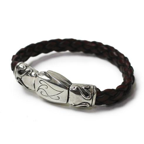 クラウディオ カレスターニ / CLAUDIO CALESTANI / シルバー×レザー ブレスレッ...