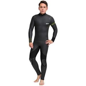 FELLOWSURF セミドライ ウェットスーツ バックジップ 5mm 3mm ラバー ドライ 裏起毛 サーフィン ウエットスーツ メンズ 日本規格 Army Green Lサイズ