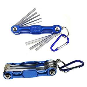自転車修理/メンテナンス工具セット 折りたたみ六角レンチセット 折込式ボールポイント 多機能 携帯マルチツール
