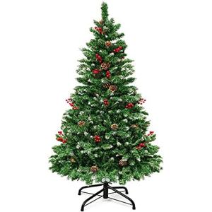 Mnytyel クリスマスツリー150cm 24個松ぼっくり 26個パインボール 松かさ付き 雪化粧 北欧 高濃密度 組立簡単 収納便利
