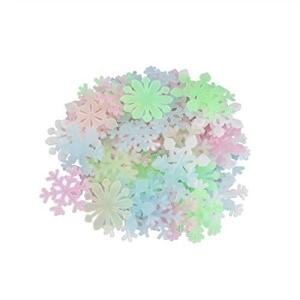 ledmomo 50個セット クリスマス 装飾 夜光 雪の結晶 クリスマス飾り クリスマスツリー オーナメント キラキラ クリスマス雑貨 子供部屋 寝