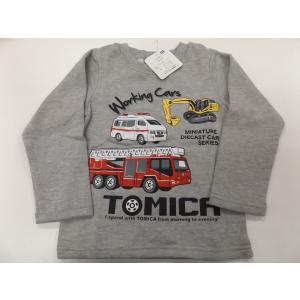 子供服　トミカ　裏起毛トレーナー　グレー110