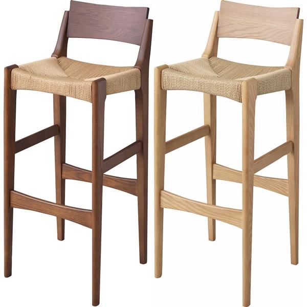 ハイチェア カウンターチェア/ペーパーコード/木製 和/幅36 座面高70