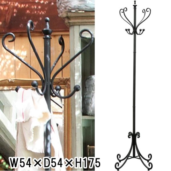 ポールハンガー 帽子掛 コート掛/アイアン/幅54 奥行54 高さ175
