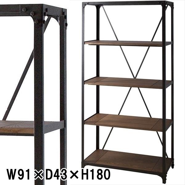 オープンラック シェルフ/ヴィンテージ什器 ４段/幅91 奥行43 高さ180