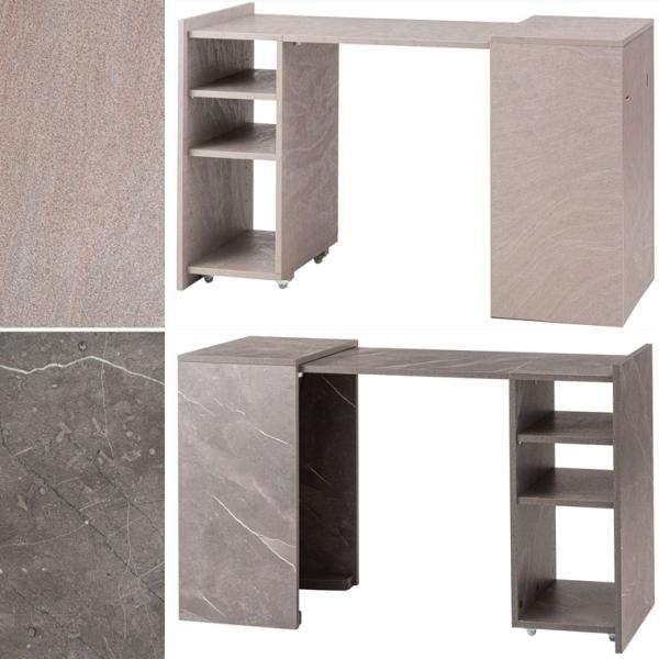 デスク ワークテーブル/折畳み 収納型/幅125.5 高さ75.5