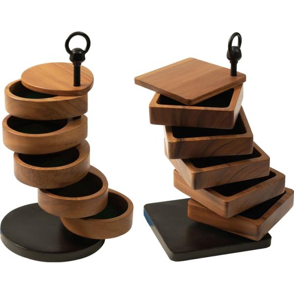 小物入れ/鍵 アクセサリー/天然木 ５段/幅16 高さ31