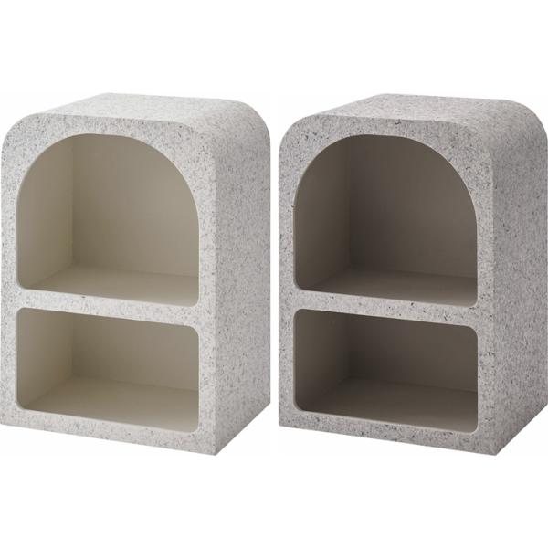 サイドテーブル ナイトテーブル ラック 小物入れ/テラゾー柄/幅40 高55