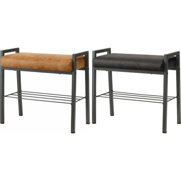 スツール/棚付き/クロスレザー/幅50 座面高43