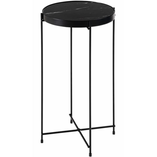 サイドテーブル 丸テーブル/石目調/幅32.5 高さ60.5