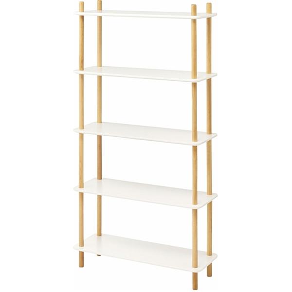 オープンラック シェルフ 飾り棚/ナチュラルカラー/5段 幅80 高さ153.5