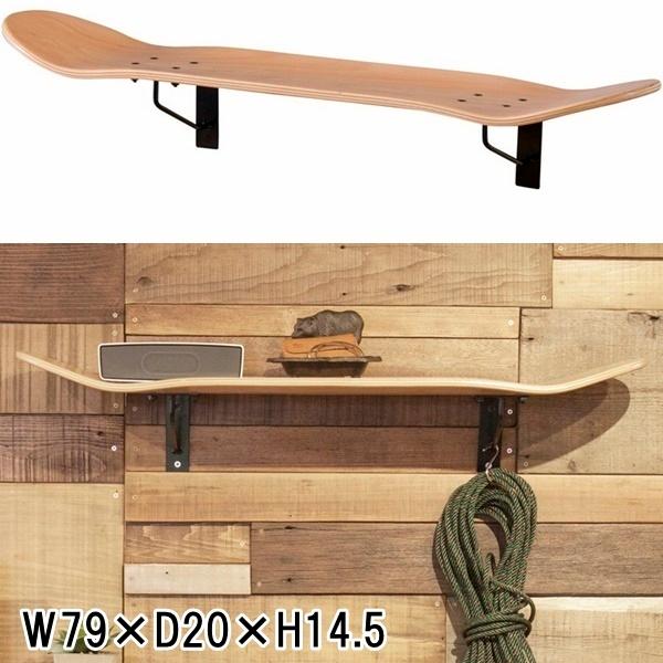 ウォールラック オープンラック/陳列什器/飾り棚/スケートボード/幅79 奥行20 高さ14.5