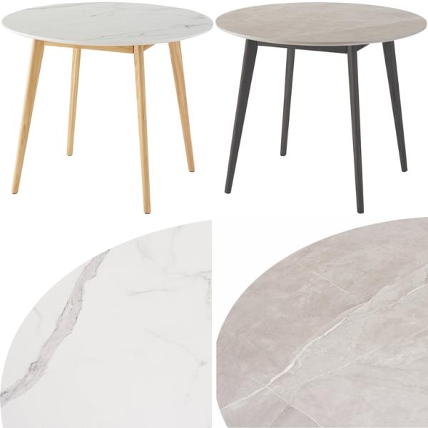 ダイニングテーブル ラウンドテーブル/大理石調/２人 ４人/幅90 高さ72