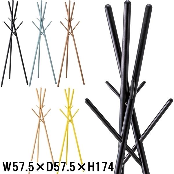 ポールハンガー 帽子掛 コート掛/天然木/幅57.5 高さ174