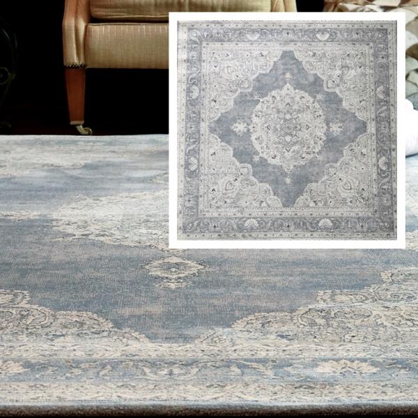 高級 ラグ/240×240cm/インポート 絨毯/カーペット/ベルギー/ウィルトン織/アウラ/ライト...