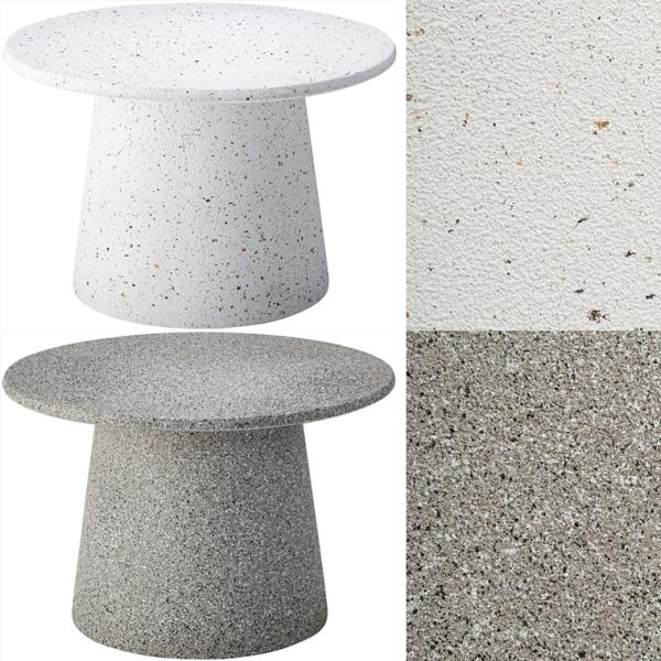 センターテーブル リビングテーブル 円形/ディスプレー台/グラスファイバー テラゾー調/幅60 高さ...