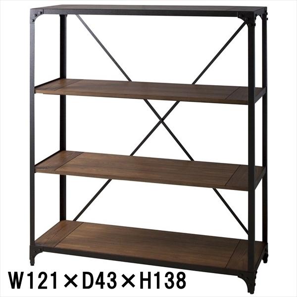 オープンラック シェルフ/ヴィンテージ什器 ３段/幅121 奥行43 高さ138