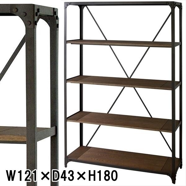 オープンラック シェルフ/ヴィンテージ什器 ４段/幅121 奥行43 高さ180