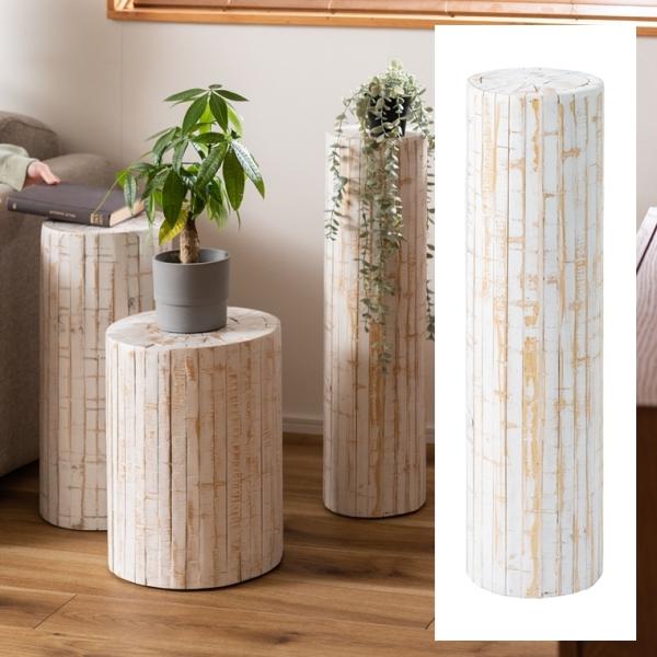 プランターベース プランター台/天然木 ラフ塗装 小物置き/約幅20 高さ68