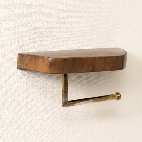 飾り棚/壁面アクセサリー 棚 タオル掛け/天然木 マホガニー/幅30