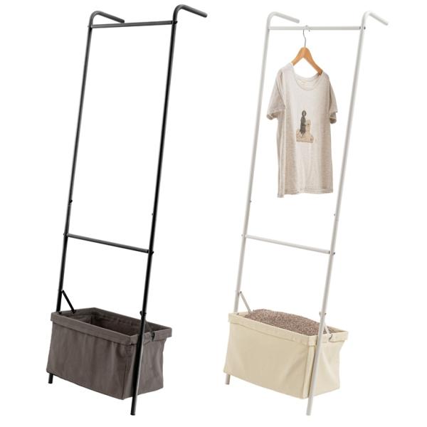 ハンガーラック ハンガースタンド ハンガーパイプ/小物入れ付/幅49.5 高さ163