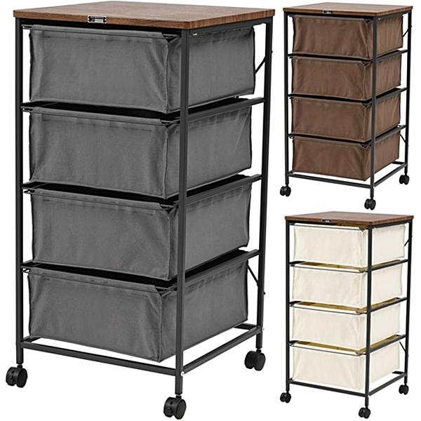 布製 チェスト 引き出し 収納/４段 引き出し/幅43 奥行44 高さ84