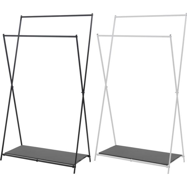 ポールハンガー コート掛/スチール 棚付き/幅86 高さ151