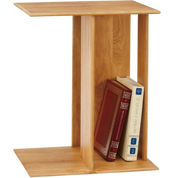 サイドテーブル マガジンラック/天板 天然木/幅32 奥行き45 高さ55