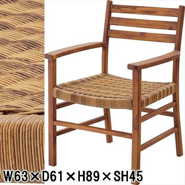 アームチェア デッキチェア/天然木 チーク 樹脂製座面/１脚/幅63 座面高45